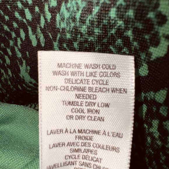 Juicy Couture Dress Snake Print Exposed Back Zip Emerald Green Black sz Medium - Picture 8 of 8